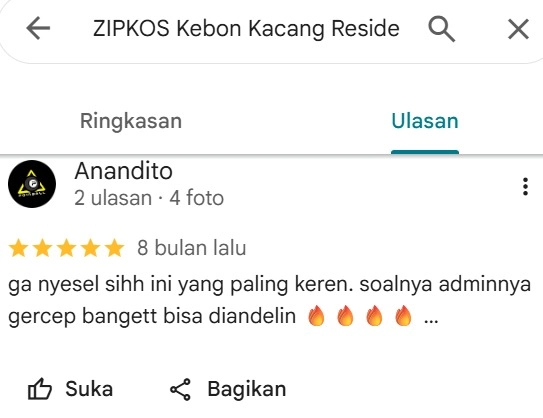 Review pengguna